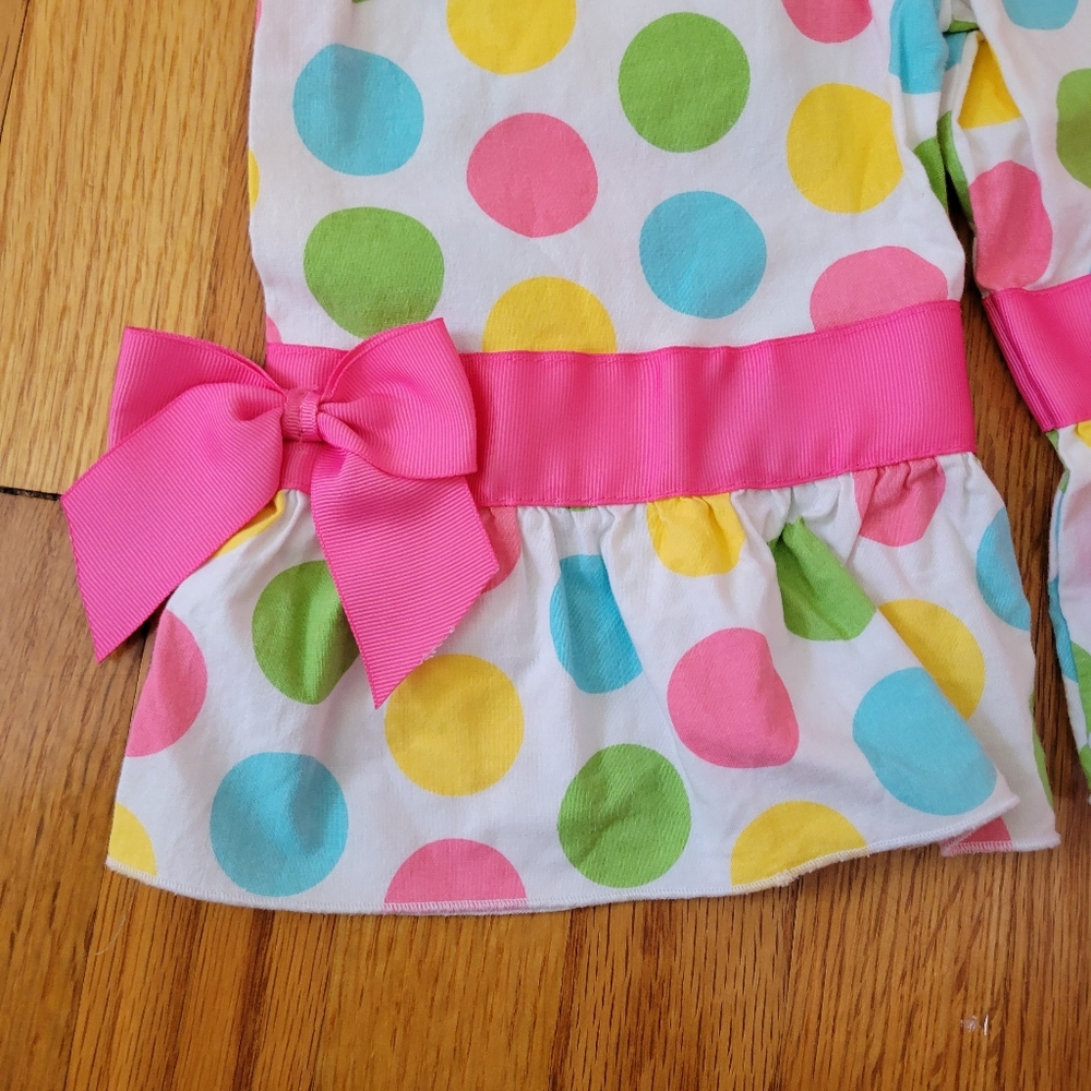 Lolly Wolly Doodle Girls Polka Dot Wide Leg Ruffle Pants Size 3 Colorful Easter - Picture 5 of 5